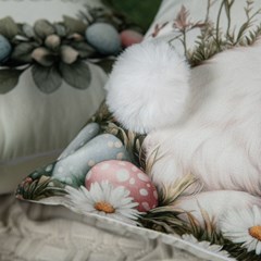 ALMOFADA PASCOA 158 COM POMPOM 43 cm x 43 cm