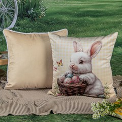 ALMOFADA PASCOA 169 COM MINI GRELOT 43 cm x 43 cm