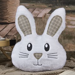 ALMOFADA PASCOA 170 FORMATO COELHO COM BORD. E APLIC. 40 cm x 46 cm