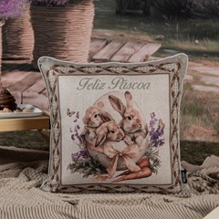 ALMOFADA PASCOA 172 COM CORDONE 43 cm x 43 cm