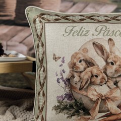 ALMOFADA PASCOA 172 COM CORDONE 43 cm x 43 cm
