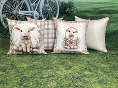ALMOFADA PASCOA 182 COM CORDONE 43 cm x 43 cm