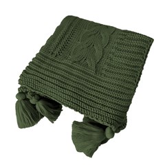 MANTA TRICOT TRANCADA C/ TASSEL VERDE MILITAR 0,90 m x 1,80 m
