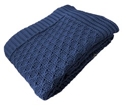 MANTA TRICOT COLMEIA AZUL JEANS 0,90 m x 1,80 m.