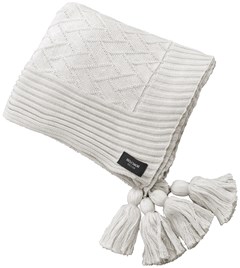 MANTA TRICOT LINK C/ TASSEL NATURAL 0,90 m x 1,80 m