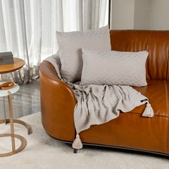 MANTA TRICOT LINK C/ TASSEL NATURAL 0,90 m x 1,80 m