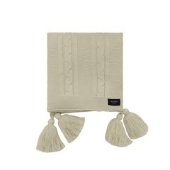 MANTA TRICOT TRESSE COM TASSEL NATURAL 0,90 m x 1,80 m