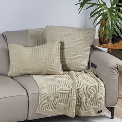 MANTA TRICOT CESTINO NATURAL 0,90 m x 1,80 m.