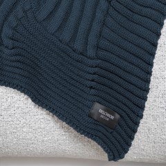 MANTA TRICOT CESTINO AZUL PROFUNDO 0,90 m x 1,80 m.