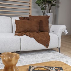 MANTA TRICOT CESTINO TERRACOTA 0,90 m x 1,80 m.