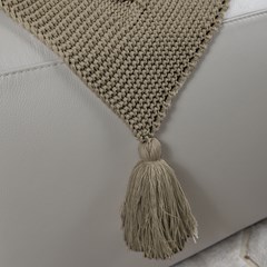 MANTA TRICOT BOSSA COM TASSEL BEGE CAMELO 0,90 m x 1,80 m