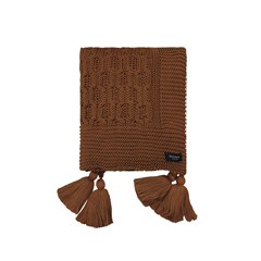 MANTA TRICOT BOSSA COM TASSEL TERRACOTA 0,90 m x 1,80 m