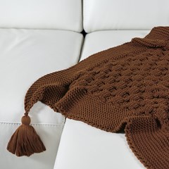 MANTA TRICOT BOSSA COM TASSEL TERRACOTA 0,90 m x 1,80 m