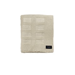 MANTA TRICOT QUADRIS NATURAL 0,90 m x 1,80 m.