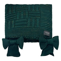 MANTA TRICOT TRESSE COM LACOS VERDE COM LUREX 0,90 m x 1,80 m