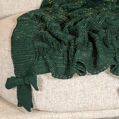 MANTA TRICOT TRESSE COM LACOS VERDE COM LUREX 0,90 m x 1,80 m