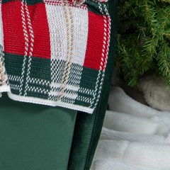 MANTA TRICOT XADREZ BORDO COM VERDE 0,90 m x 1,80 m.