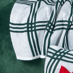 MANTA TRICOT XADREZ VERDE E OFF WHITE 0,90 m x 1,80 m