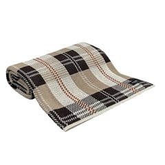 MANTA TRICOT XADREZ MARROM CLASSICO 0,90 m x 1,80 m