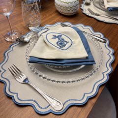 LUGAR AMERICANO PASCOA CLASSICO DO NINHO BORDADO AZUL 018 44,5 cm x 38,1 cm