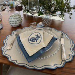 LUGAR AMERICANO PASCOA CLASSICO DO NINHO BORDADO AZUL 018 44,5 cm x 38,1 cm