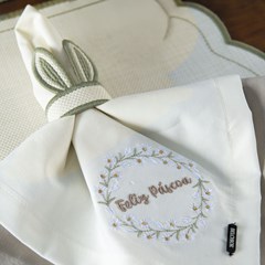 GUARDANAPO PASCOA MARGARIDAS 097 COM BORDADO 43 cm x 43 cm