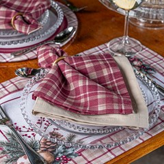 GUARDANAPO NATALINO 150 PINHAS E ENCANTO 40 cm x 40 cm