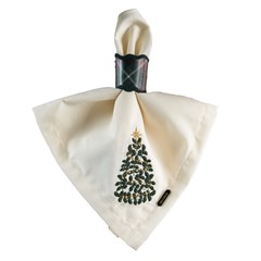 GUARDANAPO NATALINO 157 ARVORE DE NATAL COM BORDADO 43 cm x 43 cm