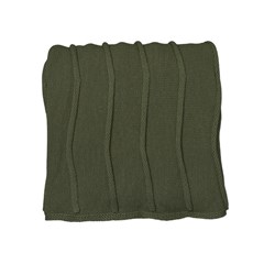 MANTA TRICOT WAVES VERDE OLIVA 0,90 m x 1,80 m.