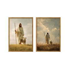 QUADRO RELIGIOSO 015 JESUS OVELHA DUPLA S/V 50 cm x 70 cm