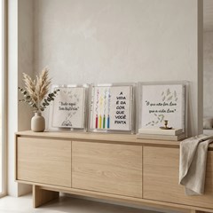 QUADRO FRASE 014 DIZERES LEVE C/ ACRILICO 25 cm x 25 cm