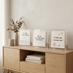 QUADRO FRASE 015 DIZERES ALMA C/ ACRILICO 25 cm x 25 cm
