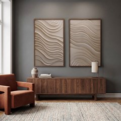 QUADRO ORGANICO 014 ONDAS DUPLA S/V 60 cm x 90 cm