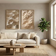 QUADRO ORGANICO 016 AREIOSO BEGE DUPLA S/V 60 cm x 90 cm