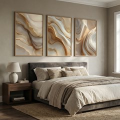 QUADRO ORGANICO 017 MARMORE DOURADO TRIO S/V 60 cm x 90 cm