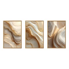 QUADRO ORGANICO 017 MARMORE DOURADO TRIO S/V 60 cm x 90 cm