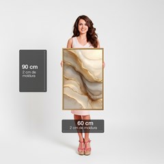 QUADRO ORGANICO 017 MARMORE DOURADO TRIO S/V 60 cm x 90 cm