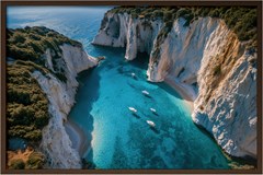 QUADRO LUGARES 028 FALESIAS E BARCO S/V 90 cm x 60 cm