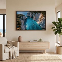 QUADRO LUGARES 028 FALESIAS E BARCO S/V 90 cm x 60 cm
