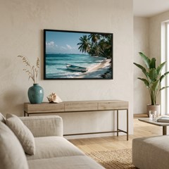 QUADRO LUGARES 029 CANOA BEIRA MAR S/V 90 cm x 60 cm