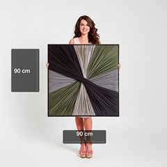 QUADRO TENSIONADO PRYSMA ABST MUSGO 032 C/ MOLDURA 90 cm x 90 cm