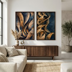 QUADRO ABSTRATO 034 SINUOSO DUPLA S/V 60 cm x 90 cm