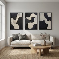 QUADRO ABSTRATO 035 PB TRIO S/V 50 cm x 70 cm