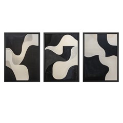 QUADRO ABSTRATO 035 PB TRIO S/V 50 cm x 70 cm
