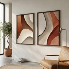 QUADRO ABSTRATO 040 VERMELHO DUPLA S/V 50 cm x 70 cm