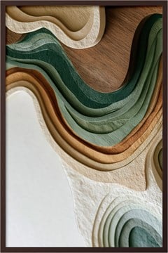 QUADRO ABSTRATO 042 TEXTURA VERDE DUPLA S/V 60 cm x 90 cm