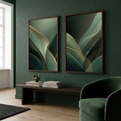 QUADRO ABSTRATO 043 VERDE DUPLA S/V 60 cm x 90 cm
