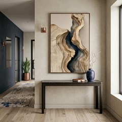 QUADRO TELA ABSTRATO 055 MADEIRA C/ MOLDURA 80 cm x 120 cm