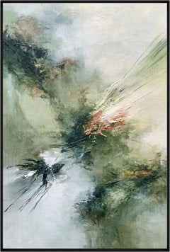 QUADRO TELA ABSTRATO 056 VERDE C/ MOLDURA 80 cm x 120 cm