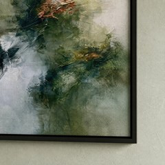 QUADRO TELA ABSTRATO 056 VERDE C/ MOLDURA 80 cm x 120 cm